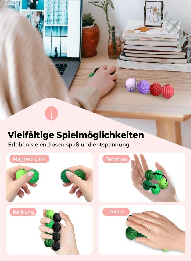 XYOFUN 8Pcs Silicone Magnetic Fidget Toys, Silicone Sensory Ball, Textured Sensory Stress Relief Balls, Desk Toy for Office & Home, Cool for Men & Women (Age 14+) - Violet - Image 3